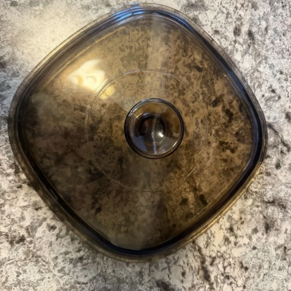 PYREX A-9-C Amber 8.5” Square Glass Replacement Lid Only 0082